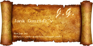 Jank Gusztáv névjegykártya